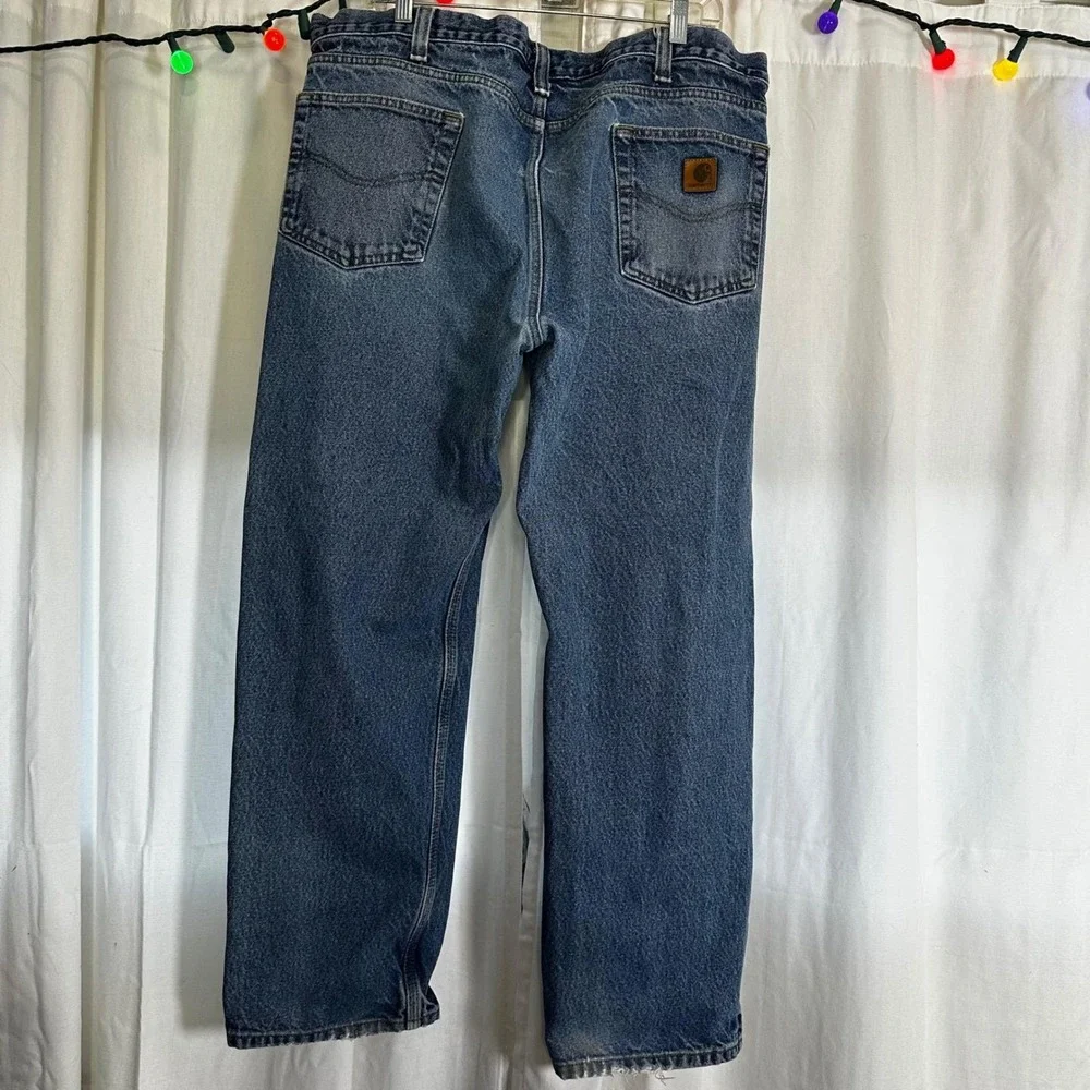 Carhartt B480 DVB Traditional Fit Mens Blue Denim Jeans Streetwear‎ 40x30 FLAWED